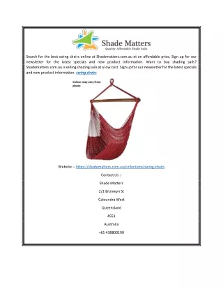 Looking For Buy The Best Swing Chairs At A Low Cost | Shade Matter