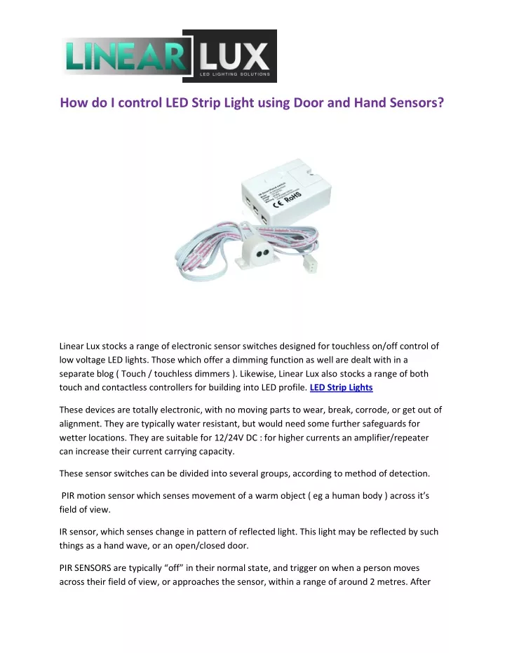 how do i control led strip light using door