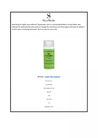 searching for saphir wax softener shoemedic