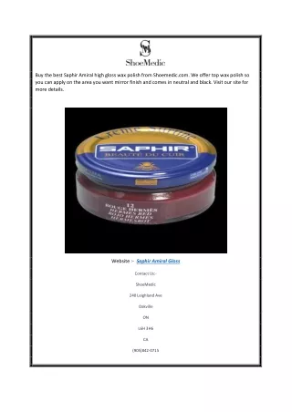 buy the best saphir amiral high gloss wax polish