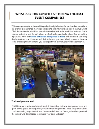 What are the benefits of hiring the best event companies?