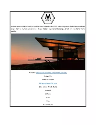 get the best custom modern modular homes from