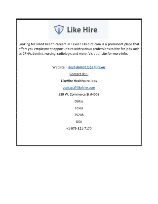 looking for allied health careers in texas
