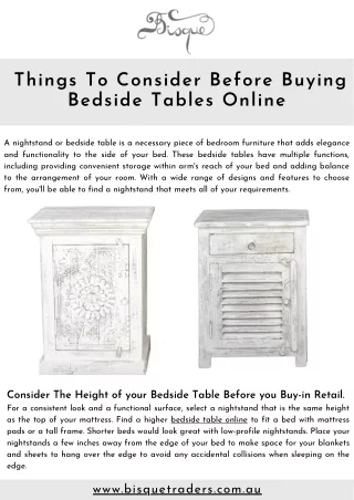 things to consider before buying bedside tables