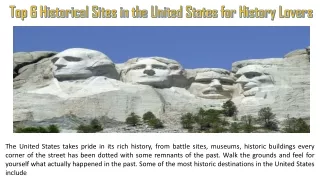 Top 6 Historical Sites in the United States for History Lovers