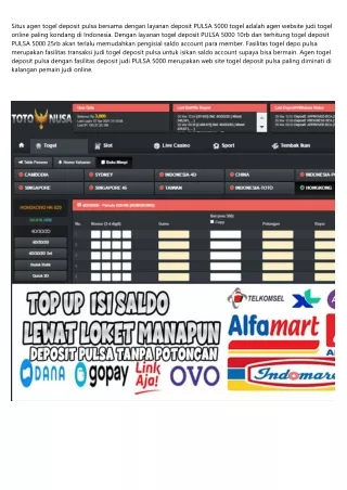 situs slot depo pulsa 5000 bandar togel online totonusa