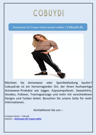 Activewear für Frauen online kaufen wollen | Cobuydi.de