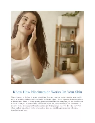 Know How Niacinamide Works On Your Skin - The Moms Co.