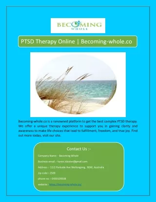 PTSD Therapy Online | Becoming-whole.co