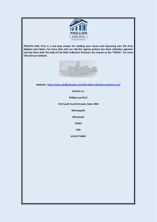 phillips law pllc is a one stop answer