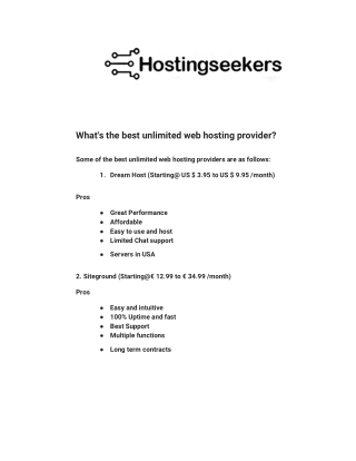 What's the best unlimited web hosting provider?