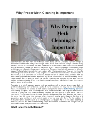 Why Proper Meth Cleaning is Important
