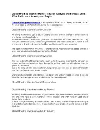 global braiding machine market industry analysis