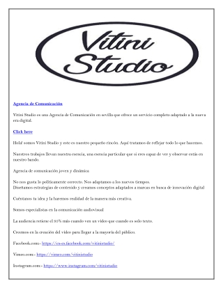 agencia de comunicaci n vitini studio
