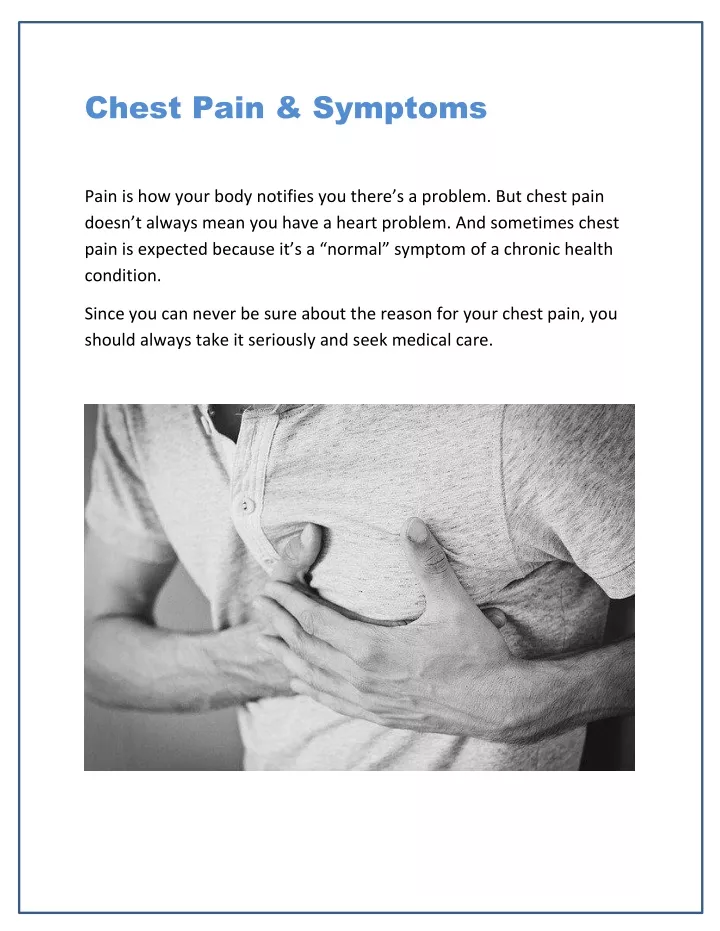 chest pain symptoms