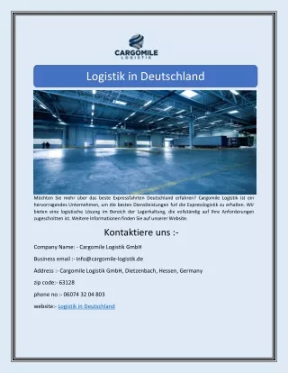 Logistik in Deutschland