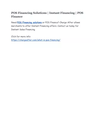pos financing solutions instant financing