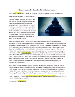 hire a hacker hackers for hire hiring hackers