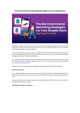 the best ecommerce marketing strategies for your