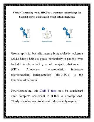 Vehicle T Spanning To Allo-HSCT as A Treatment Methodology for Backslid Grown-Up Intense B-Lymphoblastic Leukemia