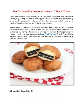 how to deep fry snacks at home 7 tips tricks