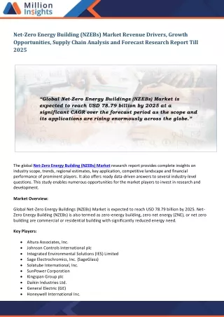 net zero energy building nzebs market revenue