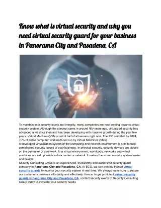 know wha i virtua securit an wh yo nee virtua
