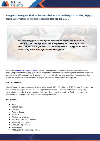 oxygen scavengers market revenue drivers growth