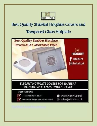 Best Quality Shabbat Hotplate Covers and Tempered Glass Hotplate
