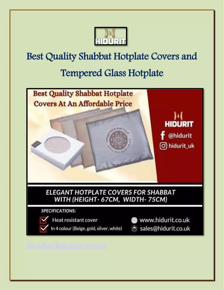 best quality shabbat hotplate covers and tempered glass hotplate