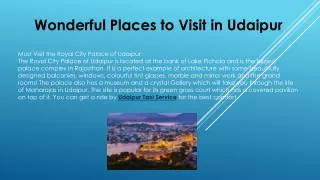 Wonderful Places to Visit in Udaipur