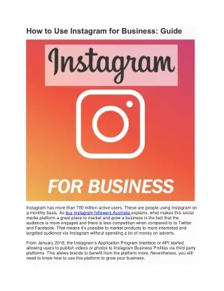 How to Use Instagram for Business-converted
