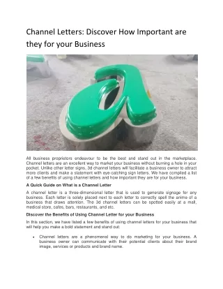 channel letters discover how important are they