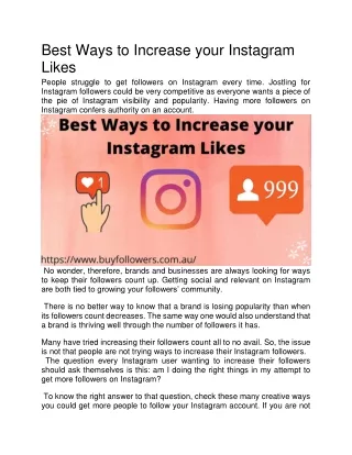 Best Ways to Increase your Instagram Likes