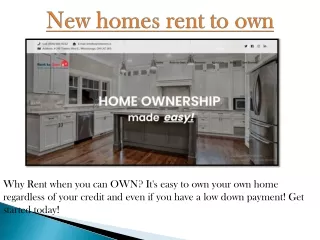 new homes rent to own