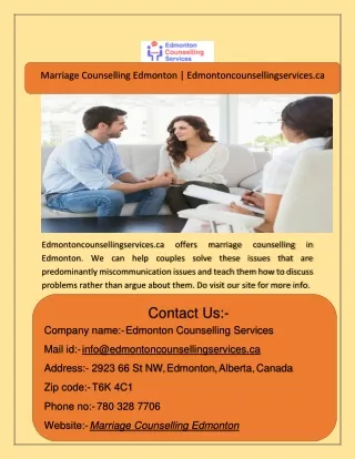 Marriage Counselling Edmonton  Edmontoncounsellingservices.ca