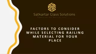 factors to consider while selecting railing material for your place