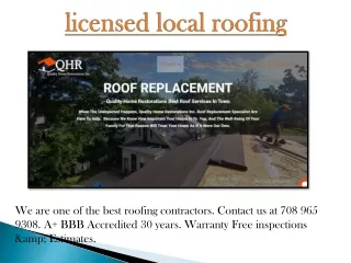 licensed local roofing