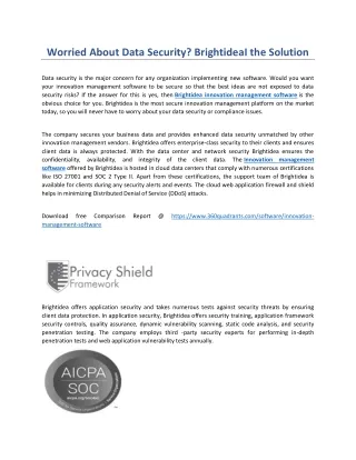 worried about data security brightideai