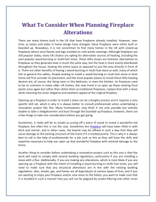 what to consider when planning fireplace
