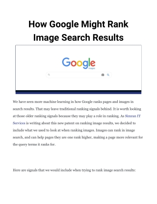 how google might rank image search results