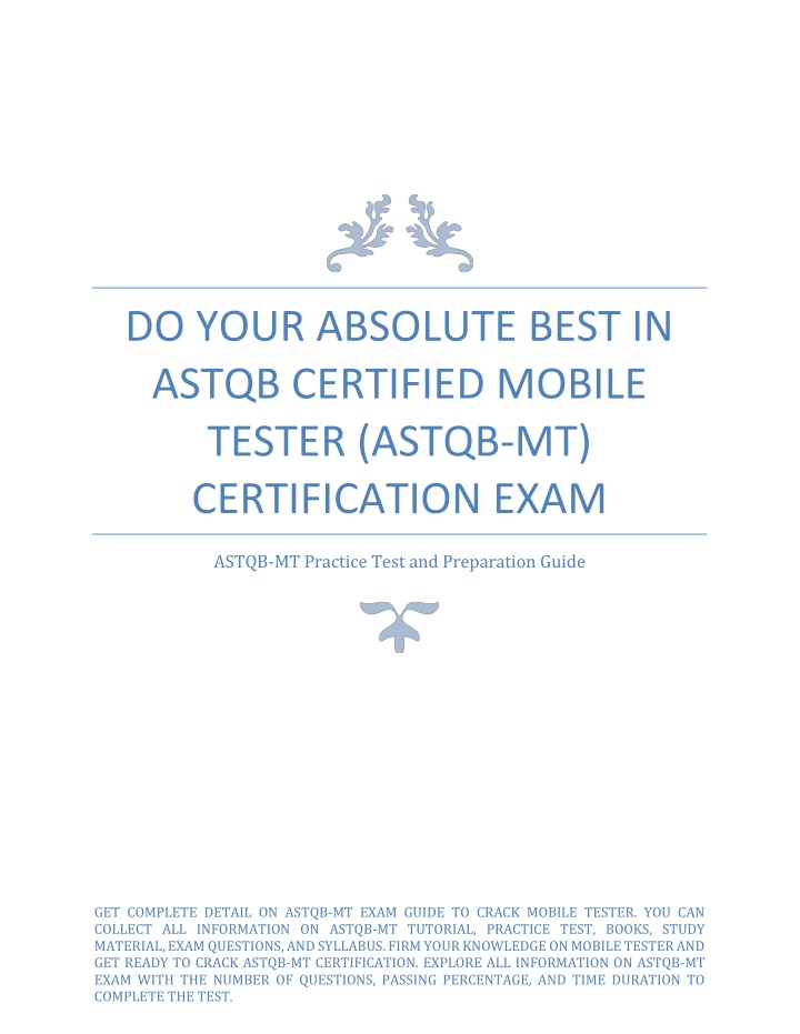 do your absolute best in astqb certified mobile