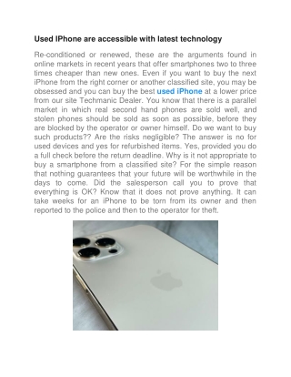 used iphone are accessible with latest technology