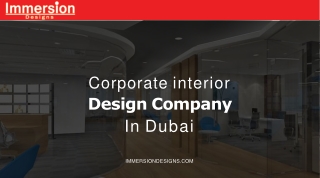 Leading Corporate Interior Design Company in Dubai | Immersion Designs