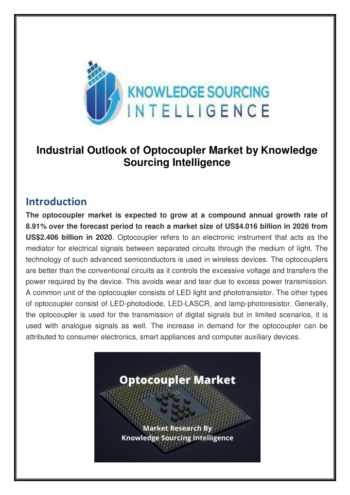 industrial outlook of optocoupler market
