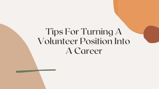 tips for turning a volunteer position into