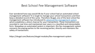 best school fee management software