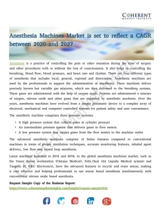 anesthesia machines market is set to reflect