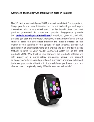 advanced technology android watch price