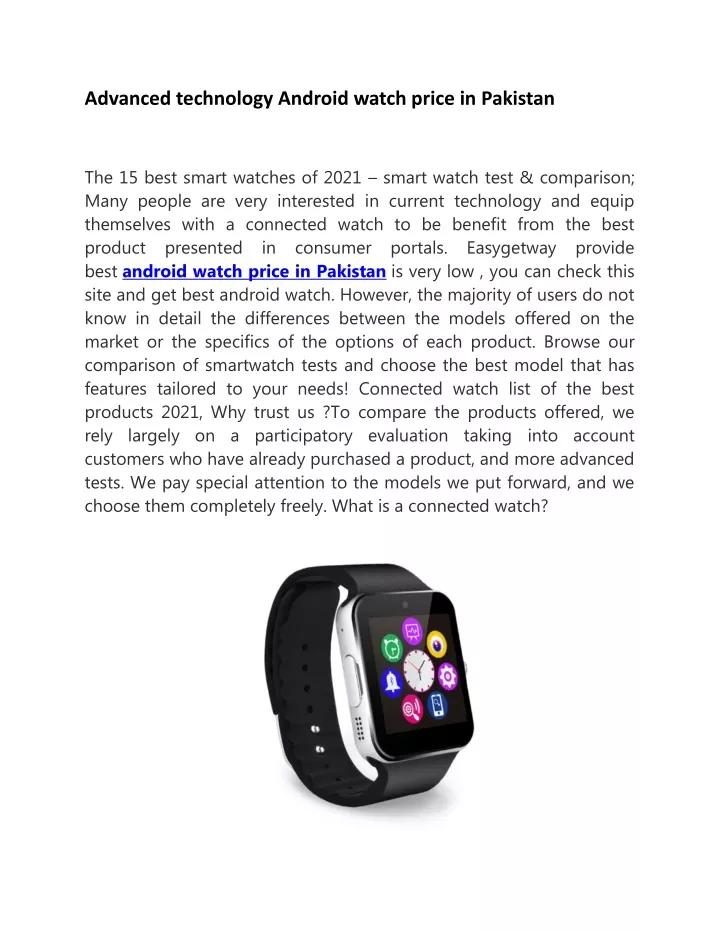 advanced technology android watch price